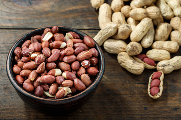 peeled peanuts on the table