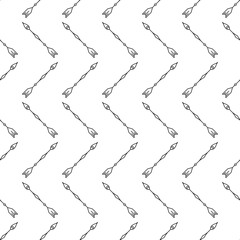 Zig zag arrows seamless pattern on white background