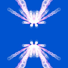 Abstract figure from gears on blue background
