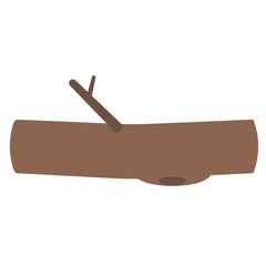 Piece of wood flat illustration on white