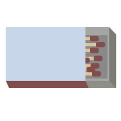 Matchbox flat illustration on white