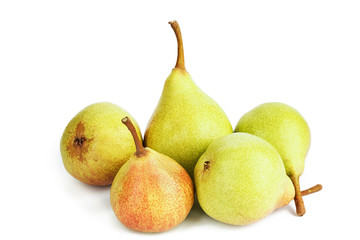 a bunch of ripe pears