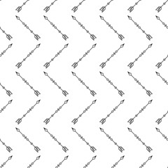 Zig zag arrows seamless pattern on white background