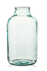 empty glass jar isolated