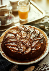 pear pie table setting tea