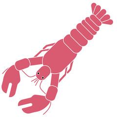 Lobster flat illustration on white