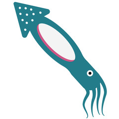 Squid flat illustration on white