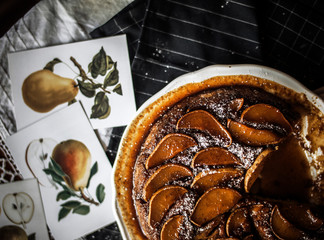pear pie table setting tea