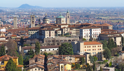 Obraz premium Bergamo. One of the beautiful city in Italy. Landscape at the old town from Saint Vigilio hill