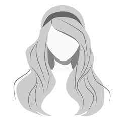 Long hair flat illustration on white