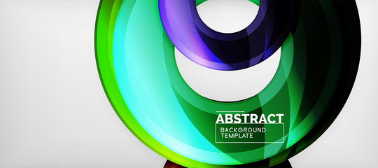 Modern geometric circles abstract background, colorful round shapes with shadow effects