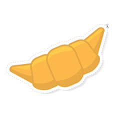 sticker with croissant vector