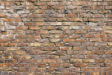 Old red brick wall background