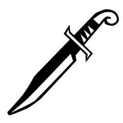 Dagger flat illustration on white
