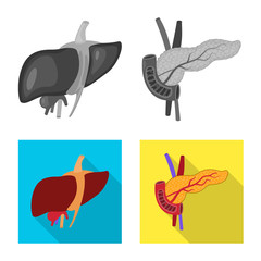 Vector illustration of biology and scientific sign. Set of biology and laboratory stock vector illustration.