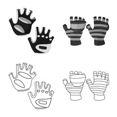 Isolated object of silhouette and safety logo. Set of silhouette and comfort stock symbol for web.