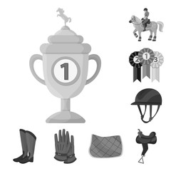 Isolated object of race  and horse  icon. Collection of race  and racing  stock symbol for web.