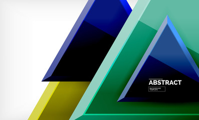 Flying triangles compostion geometric background