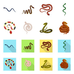 Vector illustration of mammal and danger logo. Collection of mammal and medicine stock symbol for web.