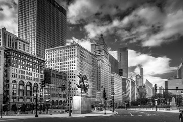Downtown Chicago in Black and White