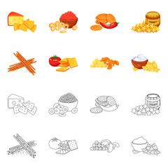 Vector design of taste and seasonin icon. Set of taste and organic   vector icon for stock.