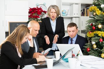 Businesswoman shouting in office