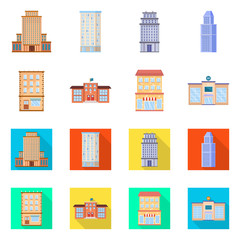 Vector design of municipal and center icon. Collection of municipal and estate   stock vector illustration.