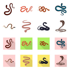 Vector design of mammal and danger icon. Collection of mammal and medicine stock symbol for web.