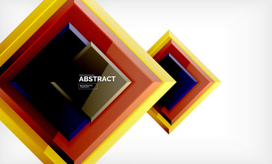 Geometric abstract background, modern square design