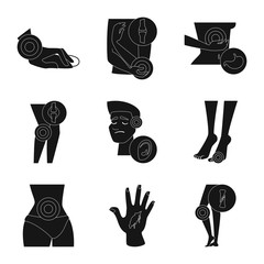 Isolated object of first and help logo. Set of first and disease stock symbol for web.