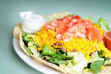 Taco Salad with Fresh Vegetables - Mexican Food