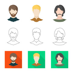 Isolated object of professional and photo symbol. Set of professional and profile stock vector illustration.