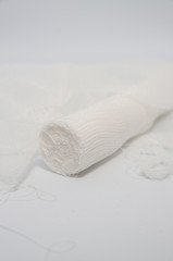 Fototapeta na wymiar White medical bandage roll