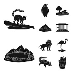 Isolated object of fauna and entertainment sign. Set of fauna and park stock vector illustration.