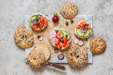 Salmon Bagel Sandwiches