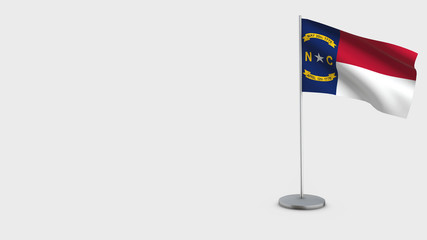 North Carolina 3D waving flag illustration.