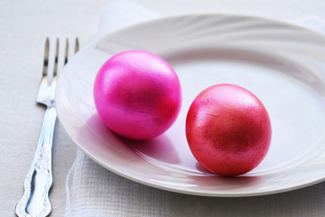 Collection of photos colorful handmade easter eggs. Festive tradition