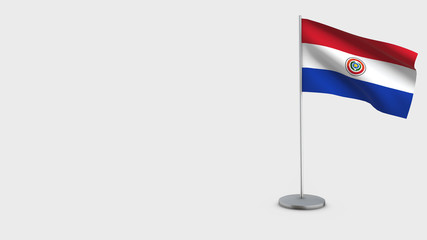 Paraguay 3D waving flag illustration.