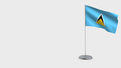 Saint Lucia 3D waving flag illustration.