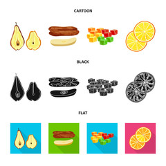 Vector illustration of food  and raw  symbol. Collection of food  and nature   stock symbol for web.