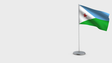 Djibouti 3D waving flag illustration.