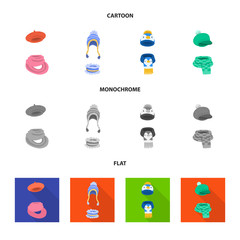 Vector design of clothes  and texture logo. Set of clothes  and weather  stock vector illustration.