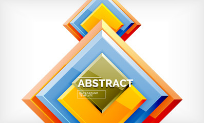 Square abstract background, glossy geometric design