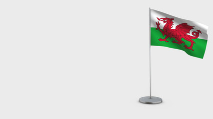 Wales 3D waving flag illustration.
