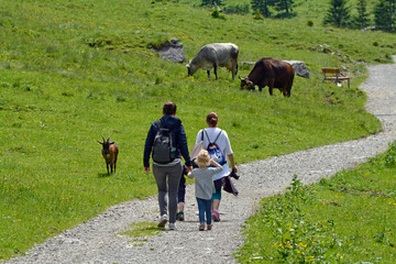 wanderer im kleinwalsertal