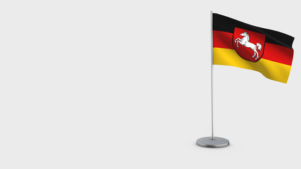 Lower Saxony 3D waving flag illustration.