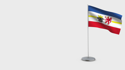 Mecklenburg-Western Pomerania 3D waving flag illustration.