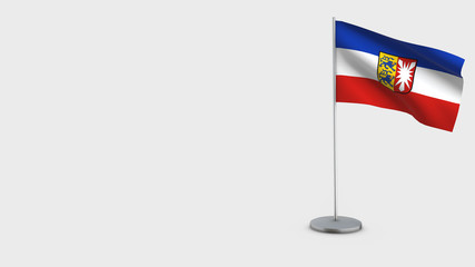 Schleswig-Holstein 3D waving flag illustration.