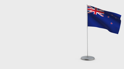 New Zealand 3D waving flag illustration.