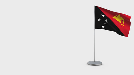 Papua New Guinea 3D waving flag illustration.